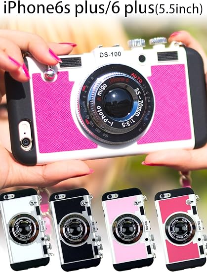 Amazon Iphone6s Plus 6 Plus おしゃれなカメラ型ハードケース ストラップ付き おもしろデザインでスマホがカメラのように 全4色 ケース カバー 通販