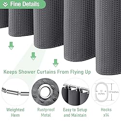 Dynamene Extra Wide Shower Curtain - 84 Inch Wide