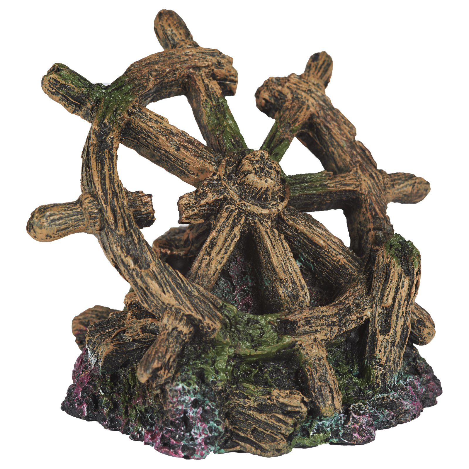Pet Ting Shipwreck Wheel Aquatic Ornament - Aquarium Decoration - Vivarium Decoration