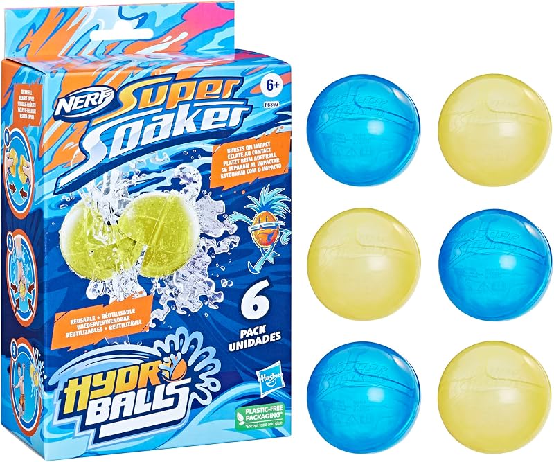 Nerf Super Soaker Hydro Balls 6 Pack Reusable Water Filled Splatter Toys