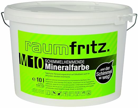 Raumfritz M10 Schimmelhemmende Mineralfarbe 10 Ltr Schimmelschutzfarbe auf Silikatbasis