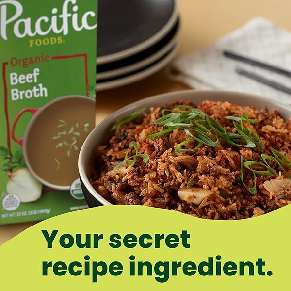 PACIFIC FOODS ORGANIC BEEF BROTH, 32 OZ CARTON