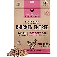 Vital Essentials Freeze Dried Raw Cat Food, Chicken Mini Nibs Entree, 12 oz