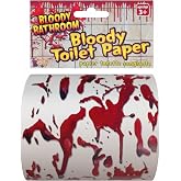 Forum Novelties, Red Bloody Bathroom Toilet Paper, White, One-Size