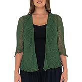SHU-SHI Plus Size Sheer Shrug Summer Sweaters for Women Lightweight Cardigan Bolero Tie Top Open Front Knit