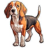 Beagle Sticker 4 Inch Beagle Lover Scent Hound Hunting Dog Snoopy Dog - Waterproof Animal Vinyl Decal for Laptop Water Bottle Car Tumbler - Durable Aesthetic Long-Lasting Stickers for Adults ID44990