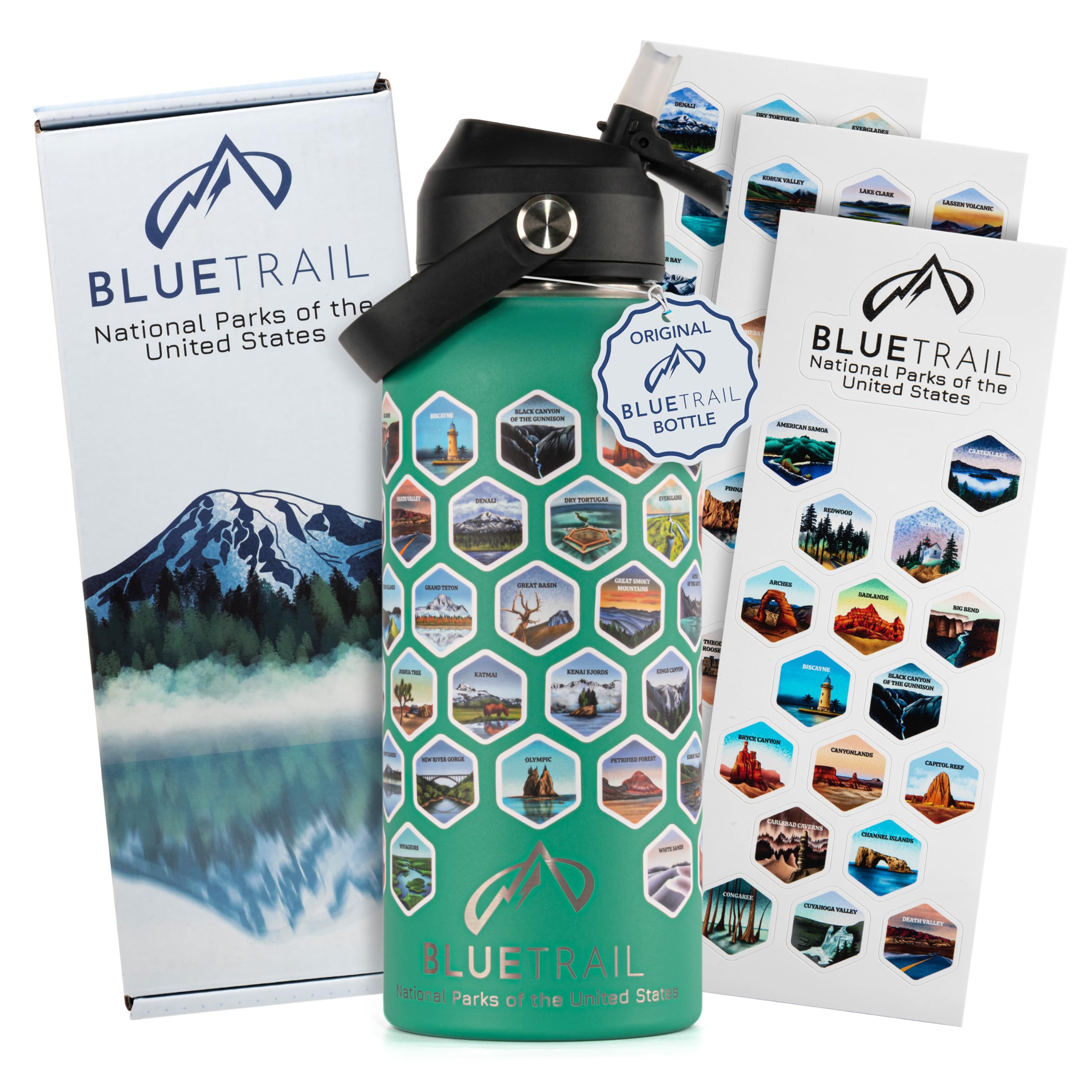 BlueTrail National Parks Water Bottle with Stickers Image