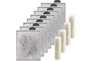 AQOOSTER 8 Pack Large Aquarium Filter Cartridges for Aqueon QuietFlow Power Filter, for QuietFlow E Internal Size 40, for Canister Filter Size 200,300,400, for Large Zilla Filter (+4 Pack Filter Pads)