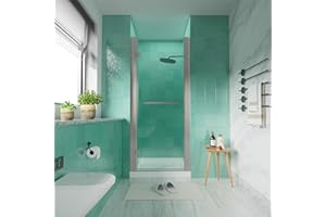 i-Homare Pivot Swing Glass Shower Door with 1/4 Inch (6mm) SGCC Clear Tempered Glass Door,Reversible Installation (Brushed Nickel, 30-32" W x 72" H)