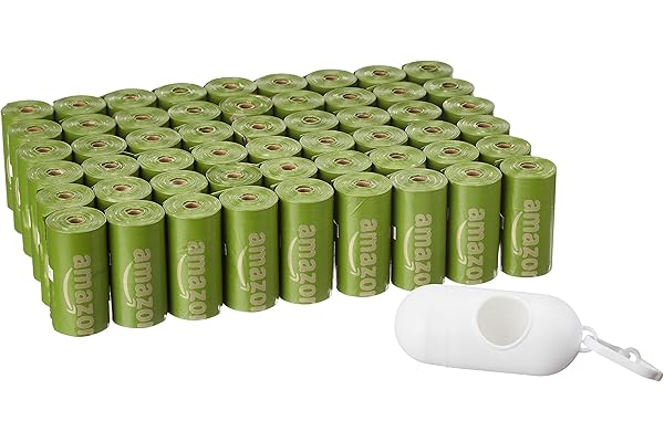 Amazon Basics Dog Poop Bags with Dispenser, 810 Count, Enhanced for Guaranteed Leakproof, Brazilian Mango Scented, Includes L
