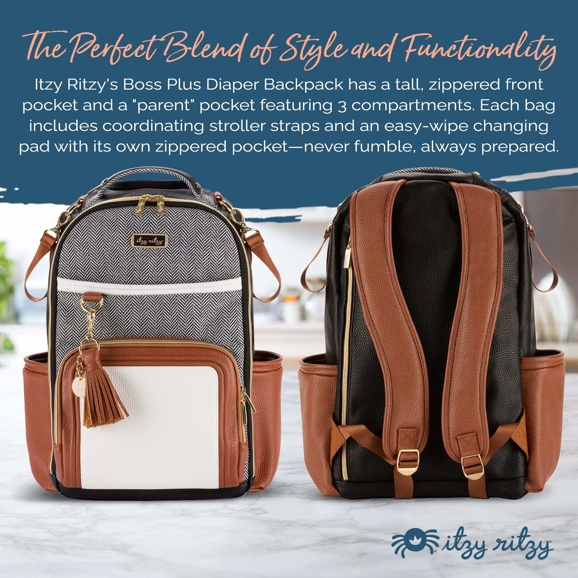 Itzy Ritzy Baby, Coffee & Cream Boss Plus, Large