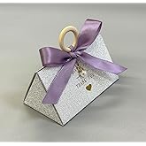 ZJSXINDI 15 Pcs Favor Boxes Gift Wrap Boxes Silver Flash Gift Box 5"x 3" For Party Favor, Weddings, Bridal Showers, Bridesmaids... Gift Wrap Boxes Bulk for Crafting (Purple)