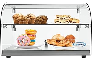 KoolMore - DC-2C 22" Commercial Countertop Bakery Display Case with Front Curved Glass and Rear Door - 1.5 cu. ft.