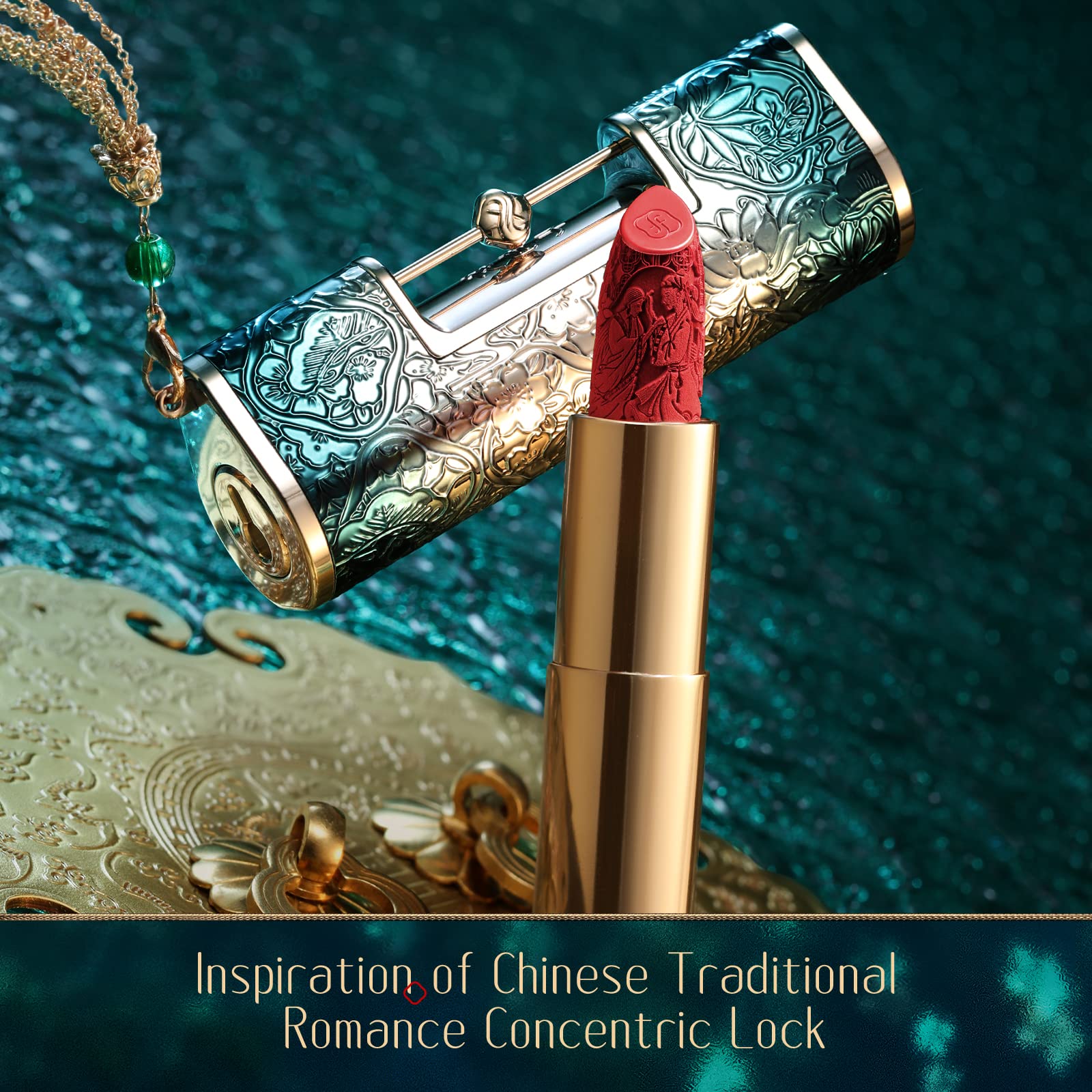 FLORASIS Blooming Rouge Love Lock Lipstick Long-Lasting Sculpting Lipstick Misty Matte Finish Lightweight Nourishing for Everyday Use (M520 I Love You)