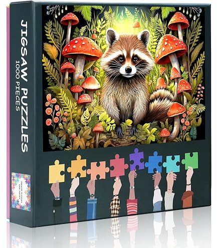 PICKFORU Dog Jigsaw Puzzle 1000 Pieces - Colorful Flower Garden With Puppy, Challenging Adult Puzzle, 23.85x23.85in - View #3