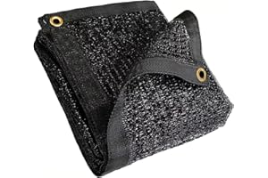 JUNKOGO 8X16Ft Shade Cloth for Garden, 90% Black Sun Shade Mesh for Plants Heat Protection, Outdoor Sunblock Mesh Tarp for Greenhouse, Plant Cover, Balcony, Gazebo, Deck, Porch, Carport