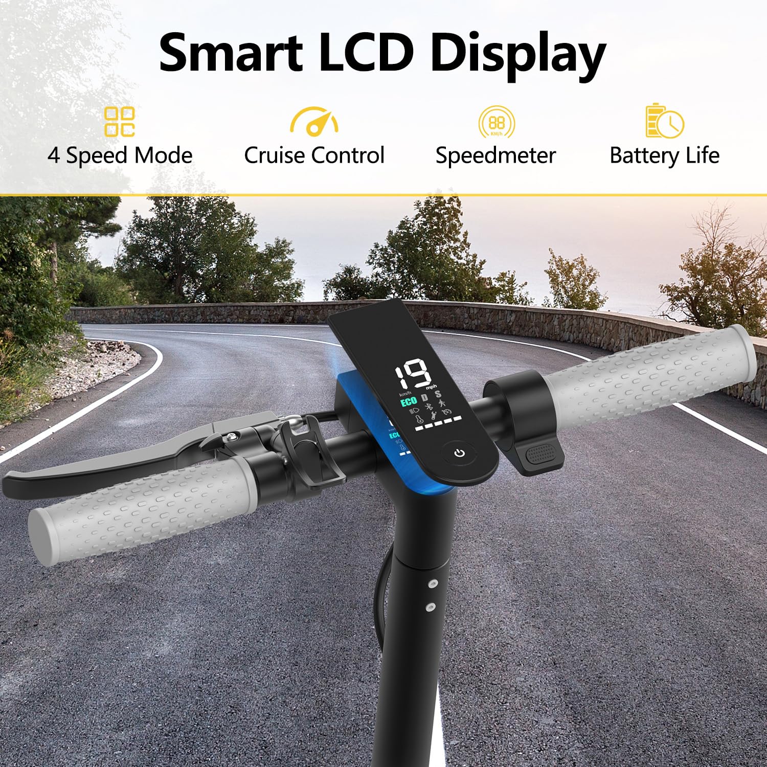 Electric Scooter Adults, Powerful 350W E-Scooter, Max 19 Mph & 15-19 Miles Range Scooters, Folding Scooters with 8.5