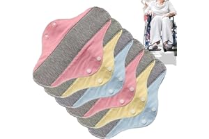 6PCS Reusable Pads, Washable Panty Liners for Women, Leakproof Cotton Sanitary Pad, Comfortable Breathable Panty Liners for E