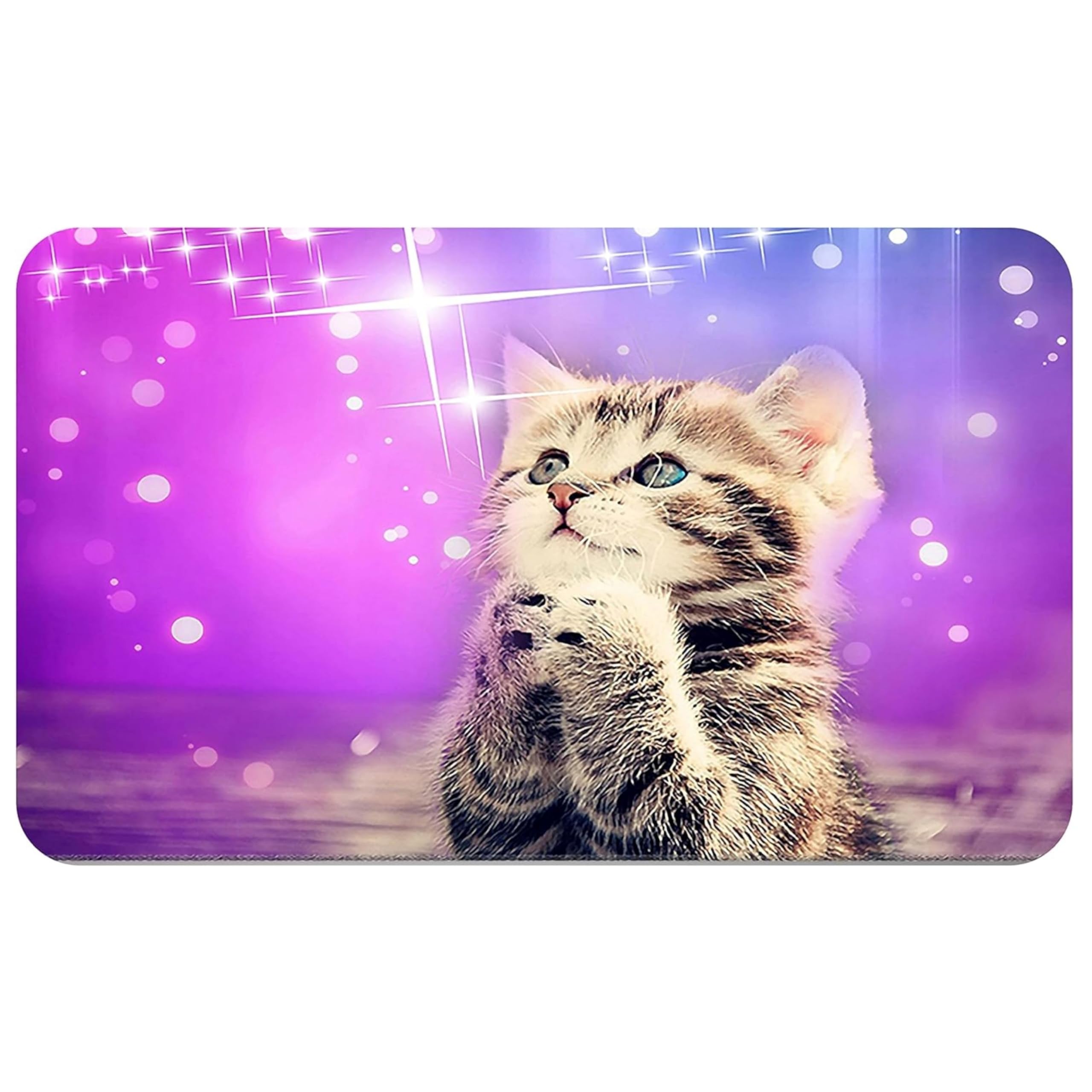 Silent Monsters Mouse Mat Medium 14 x 10 inches / 36 x 25 cm, Cat, Lasercut Edges, washable & rollable Mouse Pad, Gaming Home Office Mousemat, Mousepad non-slip & quiet, Desk Mat
