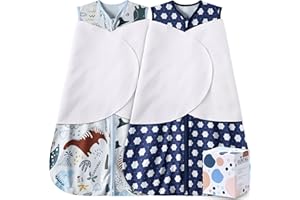 GUNTAIL Newborn Sleep Sack Baby Swaddle,3-Way Adjustable Wearable Blanket,100% Rayon Cotton Swaddling sleeping bag. (Dinosaur&Hexagon, 3-6 Months)