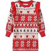 Mud Kingdom Girls Sweater Dress Knit Long Sleeve Ruffle Dress