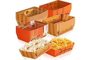 36pcs Basketball Serving Trays Popcorn Food Snack Trays for Basketball Birthday Party Decorations