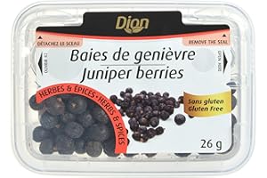 Dion Juniper Berries | Whole Fragrant Berries for Cooking | 26g Stackable Jar | Gluten-Free, Non-Irradiated | Packed in Canad