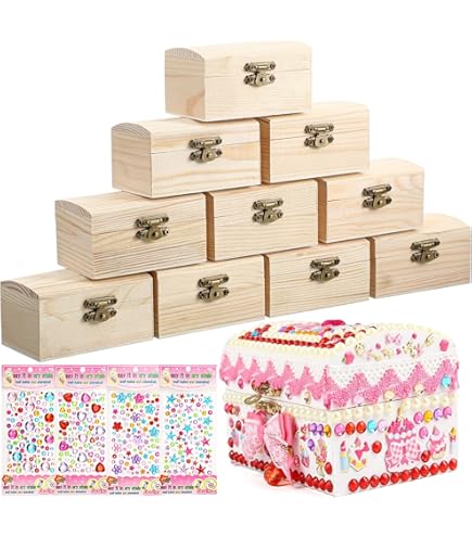 Amazon.com: 36 Pack Small Wooden box Unfinished Wood Treasure