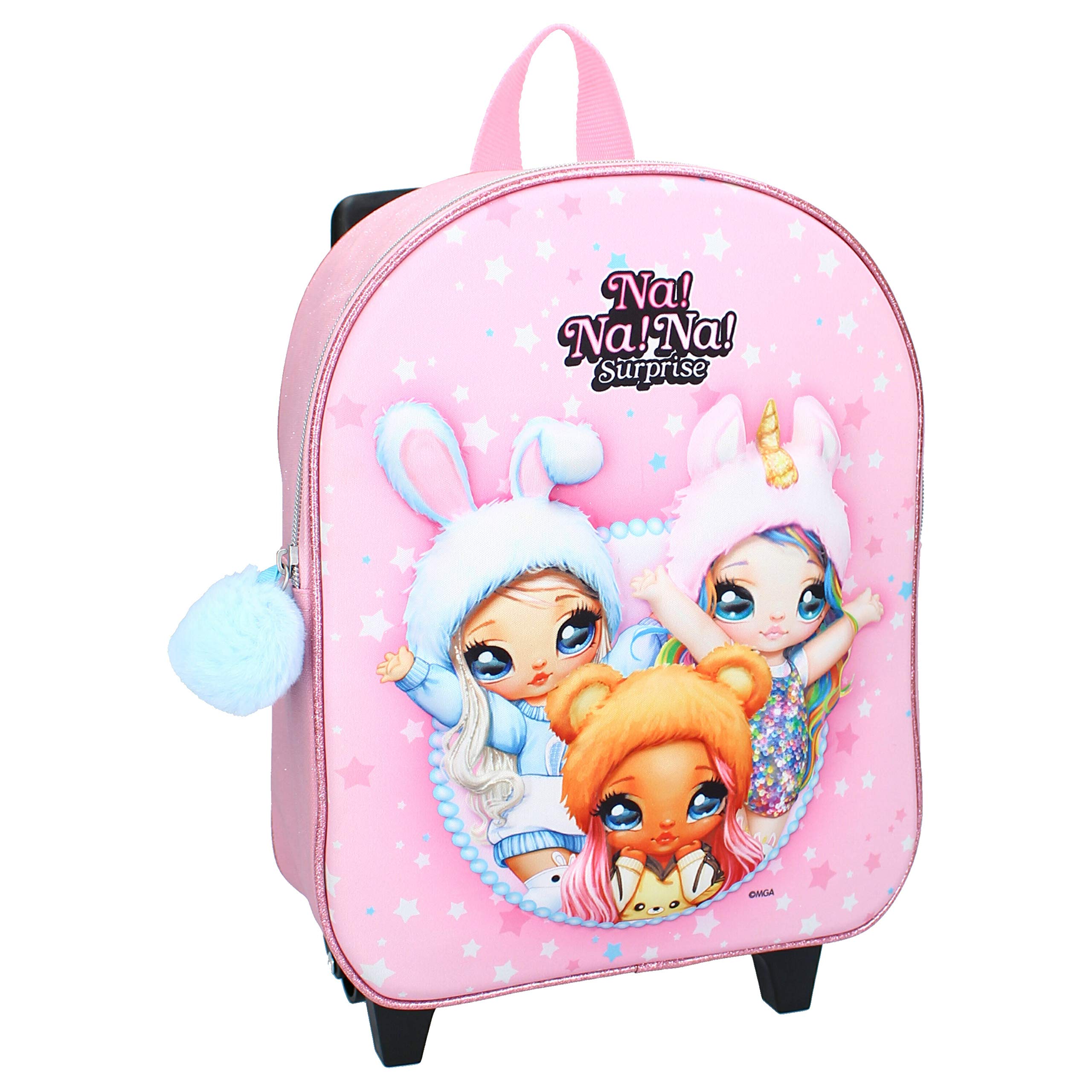 Na!Na!Na! Surprise Fancy (3D) 3D Wheeled Bag with Beautiful Three-Dimensional Image, Ideal for a Week - Pink, Pink, S