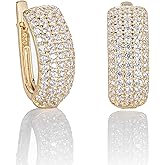 Namana Sterling Silver Hoop Earrings for Women. 925 Sterling Silver Hoops for Women with Cubic Zirconia Gemstones. Huggie Earrings for Women in Sterling Silver with Gift Box