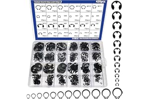 ZTFDPFZTL 420‑Piece 2.0 mm–12 mm External Retaining Ring & E/C‑Clip Set – Carbon Steel Circlip Assortment Kit