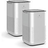 Medify MA-15 Air Purifier with True HEPA H13 Filter | 585 ft² Coverage in 1hr for Allergens, Smoke, Wildfires, Dust, Odors, Pollen, Pet Dander | Removal to 0.1 Microns | Silver, 2-Pack