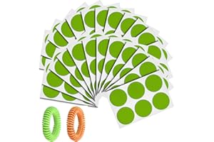 MAKJUNS 150Pcak Mosquito Bug Stickers Patches with 2Pack Mosquito Bracelets Waterproof Wrist Bands for Kids Adult Outdoor Indoor -Green DEET Free