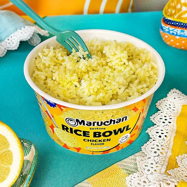 MARUCHAN INSTANT RICE BOWL, CHICKEN FLAVOR – MICROWAVABLE QUICK & EASY SIDE DISH OR MEAL FOR KIDS, STUDENTS AND BUSY FAMILIES – 3.76 OZ. (6 PACK)