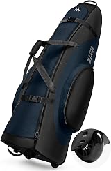 OutdoorMaster Padded Golf Travel Bag 900D Waterproof Wheels Blue