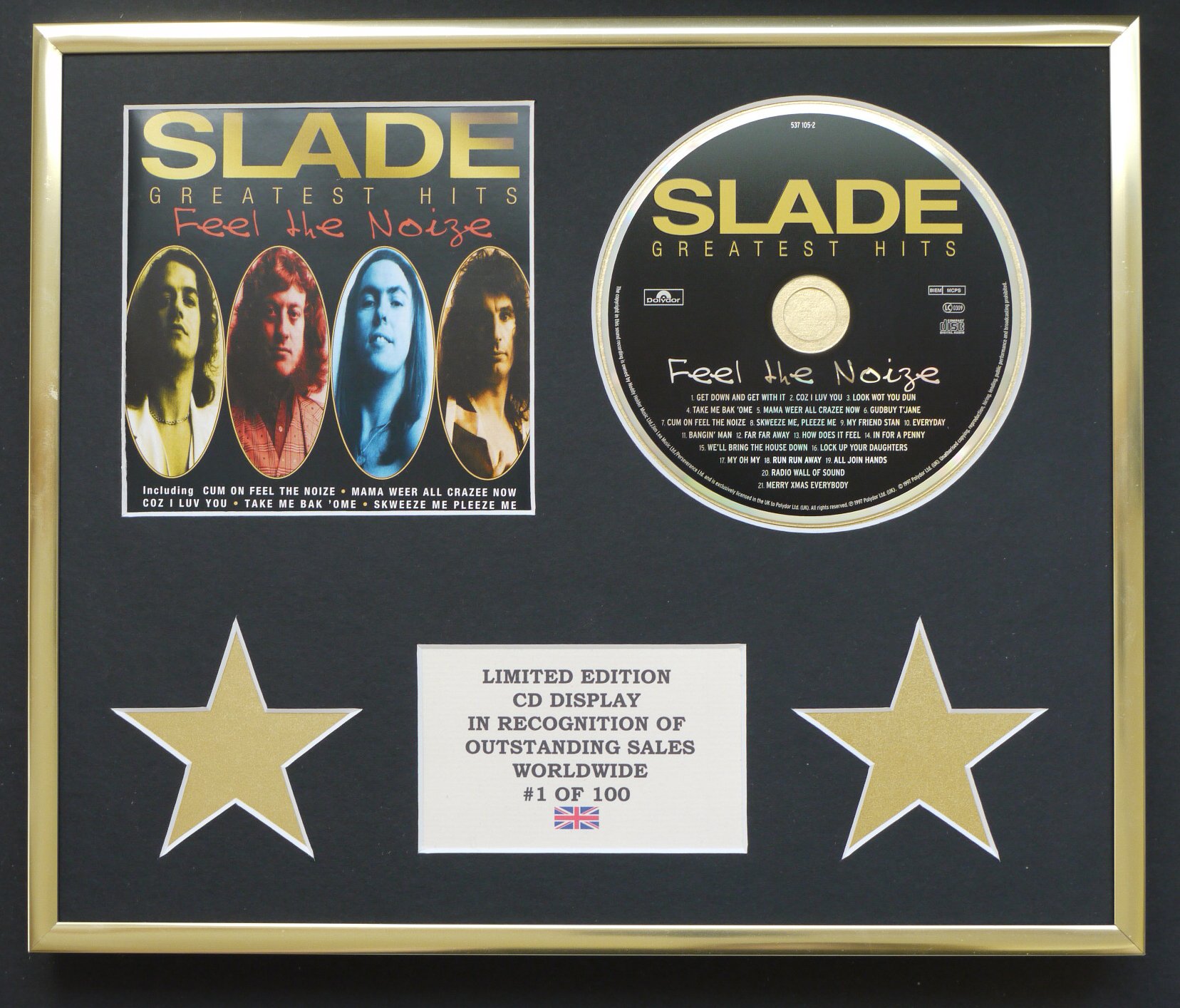 SLADE/CD DISPLAY/LIMITED EDITION/COA/GREATEST HITS