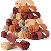 24 Pack Terracotta Wedding Flannel Throw Blankets Bulk 50 x 60 Inch with to Have to Hold Card and Rope Fleece Throw Blanket for Wedding Gifts Bed Couch Sofa Season Soft Lightweight(Terracotta)