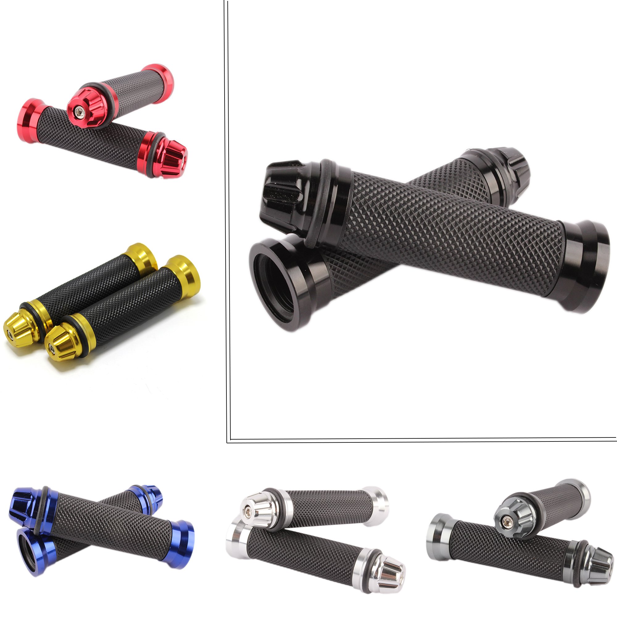Photo 1 of Motorcycle 7/8" Hand Grips Handle BAR Gel for Yamaha YZF 600 R6 Suzuki GSXR 1000(Black)
