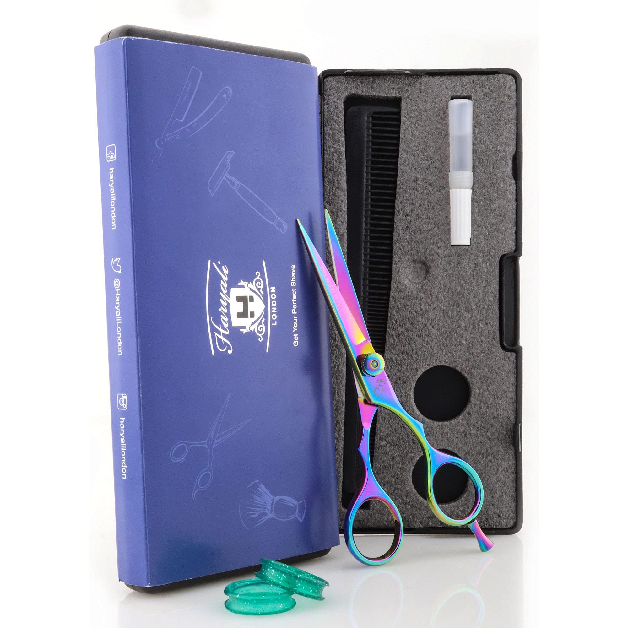 Haryali London Professional Multi 5.5" Hairdressing Barber Scissors Hairdresser Hair Cutting Salon Shears with Razor Sharp Edges Comes in a Black Box — image 1
