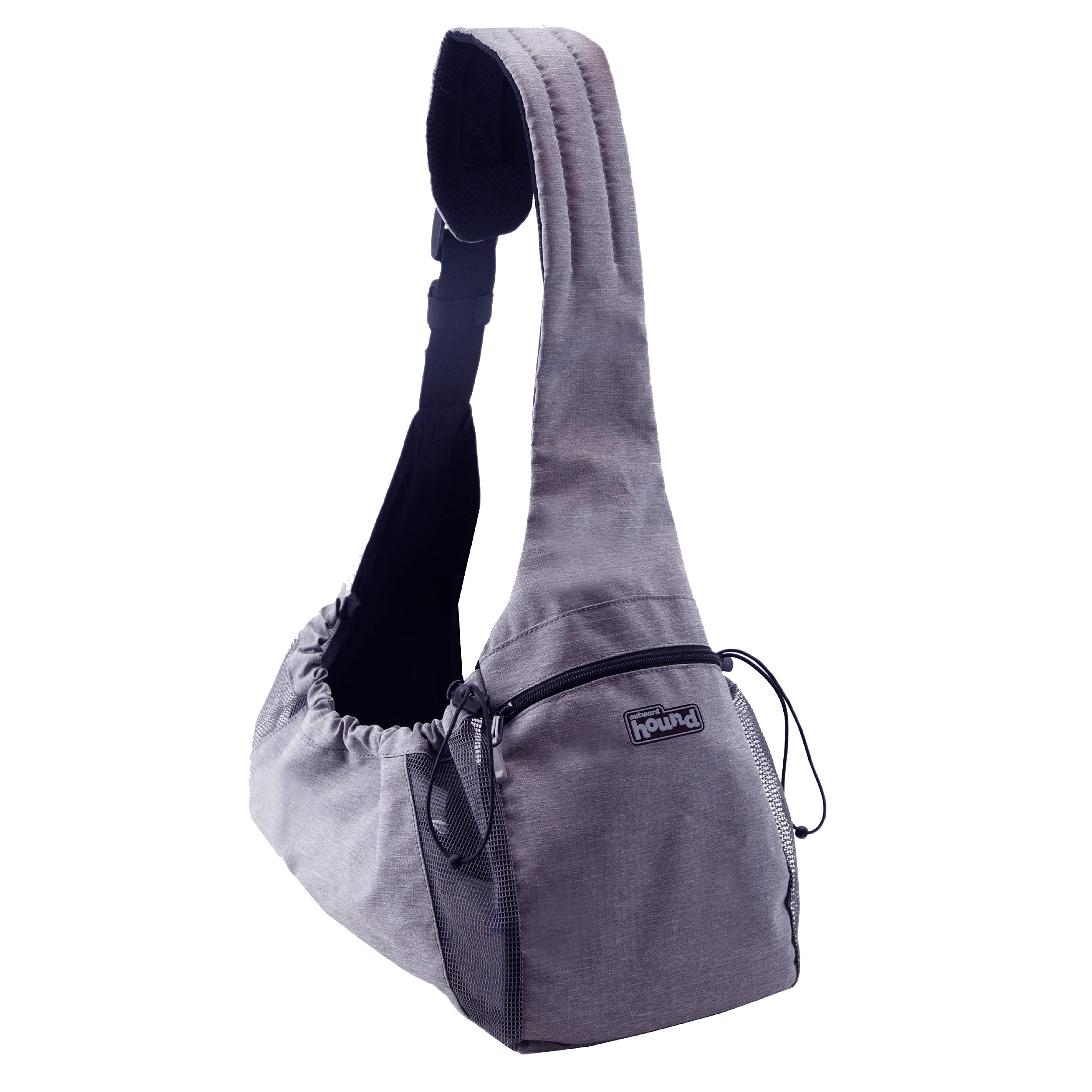 Photo 1 of Outward Hound PupPak Sling Dog Carrier, Grey – Hands-Free Sling for Small Pets up to 15 lbs, Adjustable Strap, Mesh Ventilation, Zippered Pocket, Drawstring Fit – Ideal for Travel & Adventures