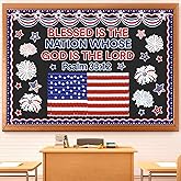 Amazon.com: Whaline 82Pcs Patriotic Bulletin Board Decorations Kit 4th ...