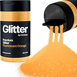 Hemway Fluorescent Orange Glitter Shaker 130g Microfine Resin Epoxy view 1