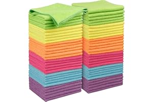 Orighty Microfiber Cleaning Cloth Pack of 60, Microfiber Towels for Cars, Highly Absorbent Car Cleaning Supplies, Lint Free Cloths Clean Rags for Car Care, House, Kitchen, 12x12 inch