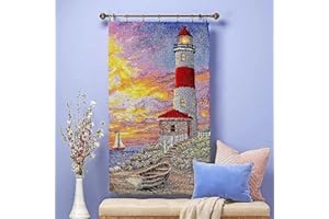 Large Latch Hook Kits for Adults Kids, DIY Crochet Yarn Tapestry Kits Needlework Crafts Arts with Pattern Printed Canvas Grea