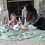 Bedsure Fleece Throw Blanket 150x200 Sage Green Microfibre Polyester view 7