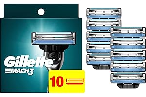 Gillette Mach3 Razor Refills for Men, 10 Razor Blade Refills