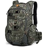 Mardingtop Camo Hunting Backpack for Bow Rifle Gun，Large Capacity Tactical Hunting Day Pack with Rain Cover for Hunting Camping Hiking