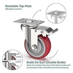 4 inch Heavy Duty Plate Casters Swivel Caster