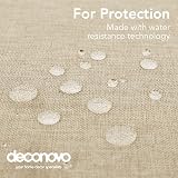 Deconovo Faux Linen Tablecloth Water Resistant 150x240 Beige view 4
