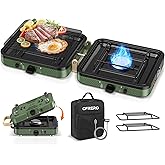 Propane 2-Burner Foldable Camping Stove with Carry Bag, Portable Propane Camp Stoves with Adjustable Burners & Piezo Ignition